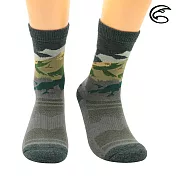 ADISI 美麗諾羊毛保暖襪 AS23060 (M-XL) / 城市綠洲(毛襪 羊毛襪 中筒襪 滑雪襪) L 山霞綠