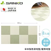 【日本SANKO】日本製防滑地墊/寵物地墊8入組- 淺綠雙色