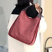 O-ni O-ni新款精選優質加厚帆布輕旅行輕巧實用大容量時尚水桶包(bag-750) 紅色