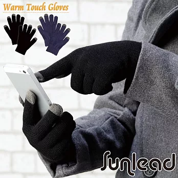 Sunlead 螢幕觸控保暖防寒輕量細針織手套 (黑色)