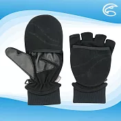 ADISI 防風保暖翻指手套 AS23054 / 城市綠洲 ( 保暖手套 防風手套 騎車手套) XS 黑色