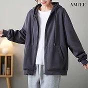 【AMIEE】經典舒適寬鬆連帽外套(7色/FREE/KDCQ-5340) F 深灰