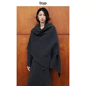 ltyp旅途原品 100%羊毛針織圍巾 慵懶百搭秋冬新款披肩式圍巾女  深花灰