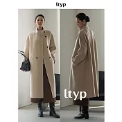 ltyp旅途原品 100%澳洲進口高支羊毛長款雙面呢大衣女冬高領外套 M L-XL M 燕麥色