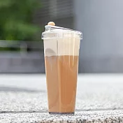 漂浮珍奶杯|杏棕|Ecozen材質無吸管環保杯850ml