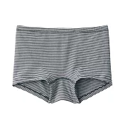 【MUJI 無印良品】女有機棉混彈性平口內褲 M 深灰橫紋