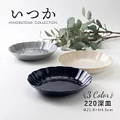 【Minoru陶器】美濃燒陶瓷花形深盤22cm ‧ 杏白