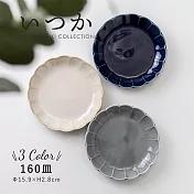 【Minoru陶器】美濃燒陶瓷花形淺盤16cm ‧ 淺灰