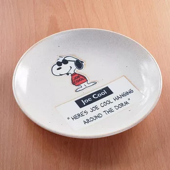 【日本YAMAKA】Snoopy史奴比 陶瓷淺盤14cm ‧ Joe Cool(白)