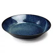 【日本Aito】美濃燒｜復古質感亮面素色陶瓷深盤21cm ‧ 午夜藍