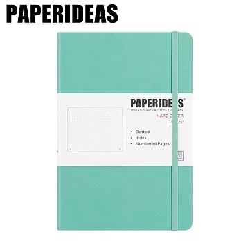 PAPERIDEAS A5子彈筆記本 頁碼硬面綁帶筆記本 與成功有約的子彈筆記術 薄荷綠