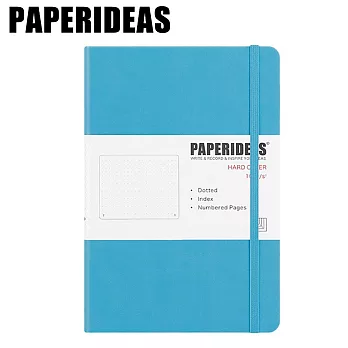 PAPERIDEAS A5子彈筆記本 頁碼硬面綁帶筆記本 與成功有約的子彈筆記術 天藍