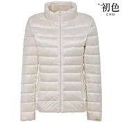 【初色】輕薄保暖立領羽絨棉外套-共6色-66316(M-2XL可選) L 白色