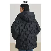 ltyp旅途原品 95白鵝絨直充3D字母羽絨服 保暖立領大連帽外套女冬 M L-XL M 經典黑