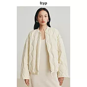 ltyp旅途原品 嵿級95白鵝絨休閒百搭短款棒球羽絨服寬鬆外套女冬 M L XL XL 奶油白