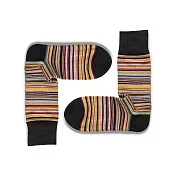 JDS 設計襪 不規則條紋棉質襪   * 黑黃色