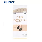 日本郡是GUNZE膚色純棉五指襪套