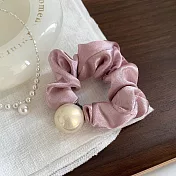 【JENG】法式百搭精緻優雅大珍珠綁髮髮圈 _粉紫