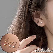 【卡樂熊】S925銀簡約迷你方塊造型耳環/耳針(兩色)- 銀色方塊