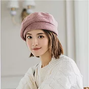 日本 BEAUTYJAPAN羊毛混紡質感千鳥格貝雷帽(2色)BJ2132 粉紅色
