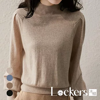 【Lockers 木櫃】秋冬多色時尚羊角袖針織毛衣 L112122502 F 米色F