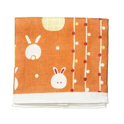 【Towel Museum】Saika日本萬用紗布純棉方巾 ‧ 玉兔織月(棕)