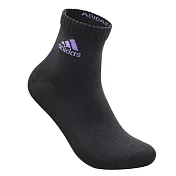 「品質卓越 台灣製造」adidas P1高機能短筒運動襪_6入組 L 黑色底/紫logo