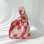 【JP生活館 】韓國小眾設計針織編織個性百搭手提包   * 不規則粉