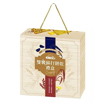 【統一生機】雙饗蘇打餅乾禮盒 370g/盒(紅藜紫菜12包+燕麥起司12包)