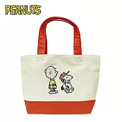 【日本正版授權】史努比 帆布手提袋 便當袋/午餐袋 Snoopy/PEANUTS