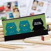 Fatties筆袋收納包-童趣動物系列 聰明貓頭鷹(綠色)