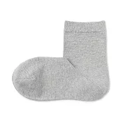 【MUJI 無印良品】女棉混足口柔軟舒適直角短襪23-25cm 灰色