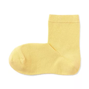 【MUJI 無印良品】女棉混足口柔軟舒適直角短襪23-25cm 淺黃