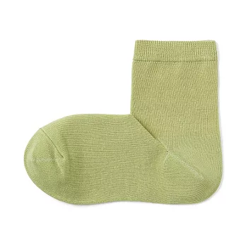 【MUJI 無印良品】女棉混足口柔軟舒適直角短襪23-25cm 淺綠