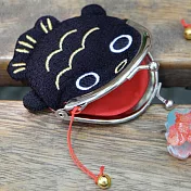 【Sayaka紗彌佳】幸運招喜和風布藝小金魚造型口金包  -黑色