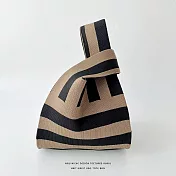 【JP生活館 】韓國小眾設計針織編織個性百搭手提包 * 黑咖條文