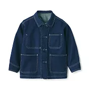 【MUJI 無印良品】兒童吉貝木棉混丹寧外套 110 暗藍