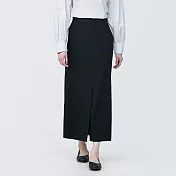 【MUJI 無印良品】女聚酯纖維不易起皺窄裙 XL 黑色
