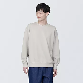 【MUJI 無印良品】男二重織圓領衫 S 淺灰