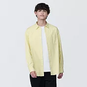 【MUJI 無印良品】男水洗平織布長袖襯衫 XL 淺黃