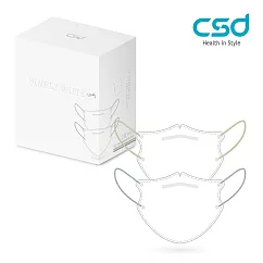 【CSD】中衛醫療口罩 成人立體 3D Simply White SS24 彩色耳帶編織款─若芽綠、露草藍(30片/盒)
