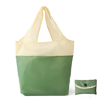 【素包包】雙色文青風日本主婦超市剛剛好環保再生購物袋 _竹綠