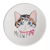 【小倉陶器】MEOW 可愛貓咪陶瓷小皿10cm ‧ 三花貓