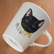 【小倉陶器】MEOW 可愛貓咪陶瓷馬克杯310ml ‧ 黑貓