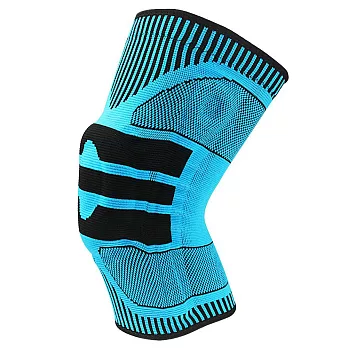 TRUSTO 舒適針織彈力支撐護膝 矽膠圈升級保護半月板 健身跑步籃球男女適用 藍M