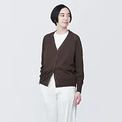 【MUJI 無印良品】女型態安定寬版開襟衫 M 棕色