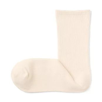 【MUJI 無印良品】女棉混足口柔軟舒適錐形直角襪23-25cm 原色