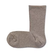 【MUJI 無印良品】女棉混足口柔軟舒適錐形直角襪23-25cm 摩卡棕