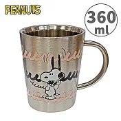 【日本正版授權】史努比 雙層不鏽鋼杯 360ml 日本製 保冷杯/保溫杯 Snoopy/PEANUTS - A款