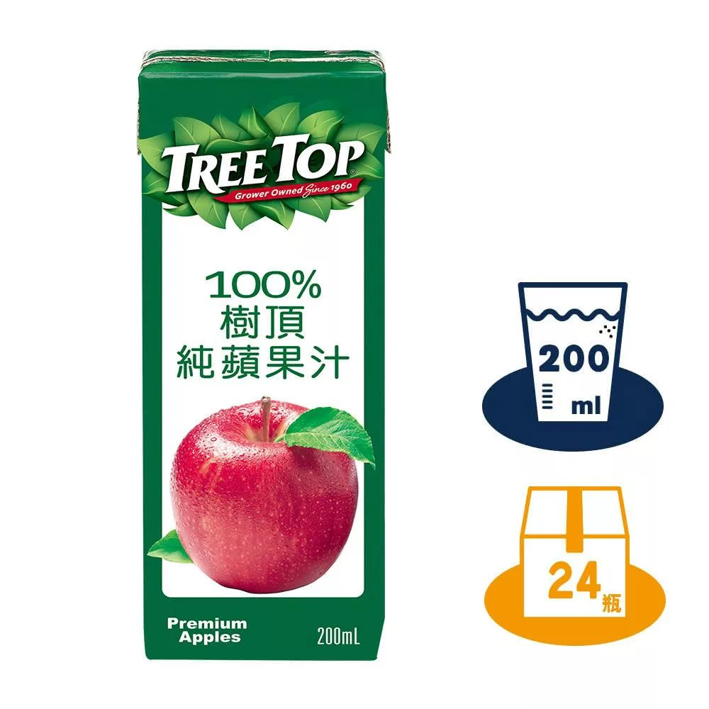 《Tree Top》樹頂100%蘋果汁(200mlx24入)